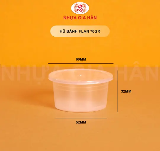 HŨ BÁNH FLAN NHỰA PP 70GR