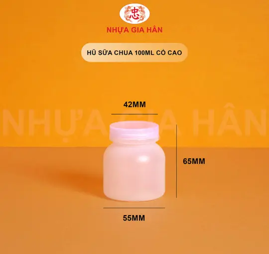 HŨ SỮA CHUA NHỰA HDPE 100ML CỔ CAO