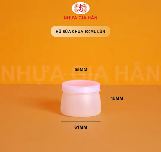 HŨ SỮA CHUA NHỰA HDPE 100ML LÙN