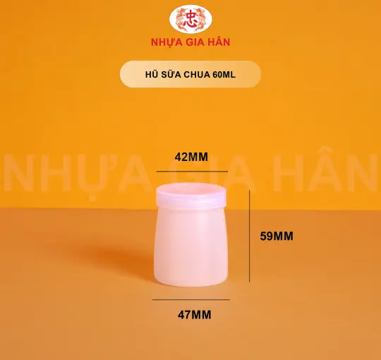 HŨ SỮA CHUA NHỰA HDPE 60ML 