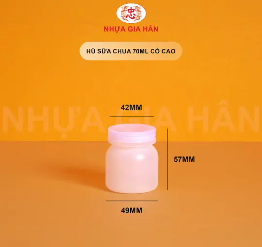 HŨ SỮA CHUA NHỰA HDPE 70ML CỔ CAO