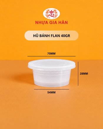 HŨ BÁNH FLAN NHỰA PP 40GR