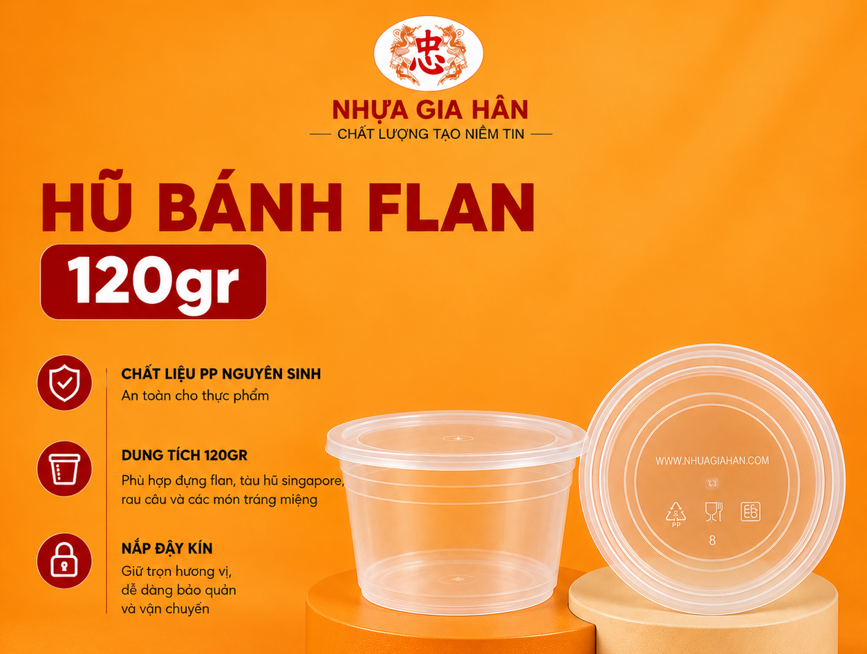 HŨ FLAN 120GR – ĐỰNG BÁNH FLAN PHẦN LỚN, ĐẸP MẮT VÀ TIỆN DỤNG